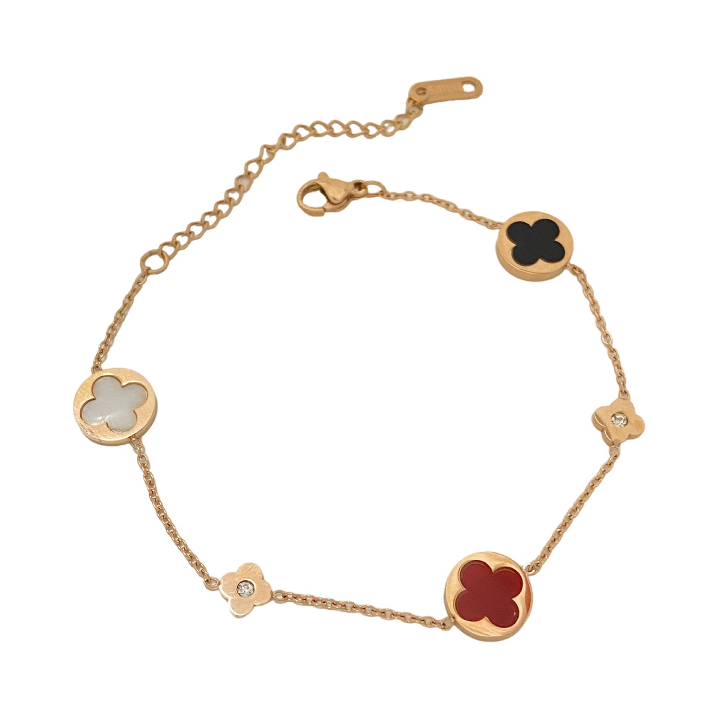 Minimalist Elegant Titanium Steel Plated Leaf Geometric Bracelet for Women