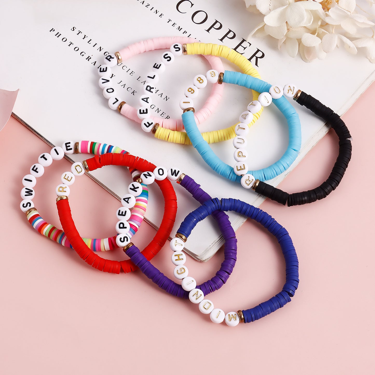 Geometric Shape Alloy Bracelet with Plated Finish for Women, Polymer Clay Inspired Colorful Slice Design