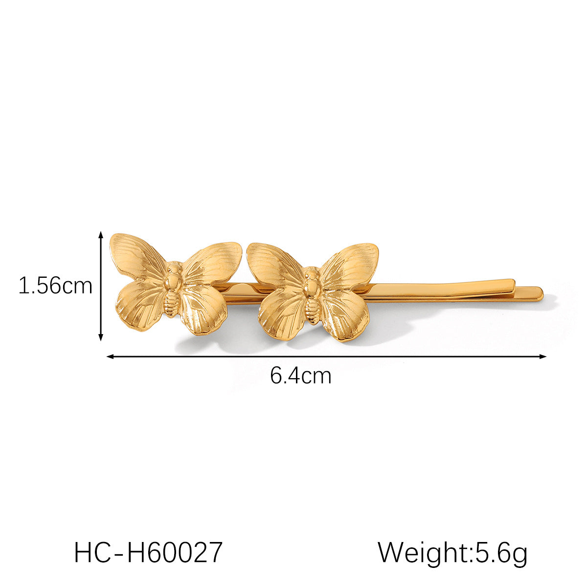 Ins Style 18K Gold Plated Stainless Steel Hair Clip with Pearl and Flower Design for Women