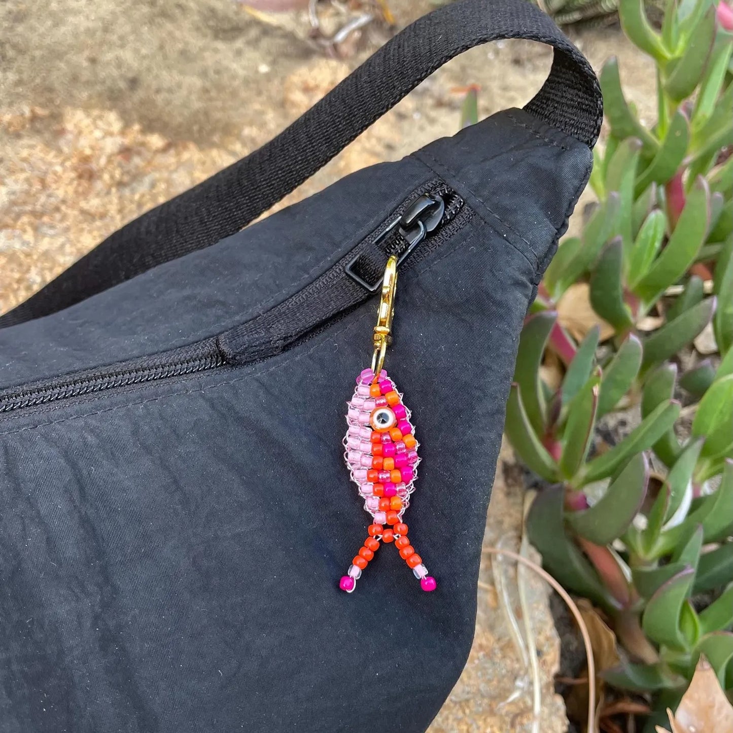 Minimalist Geometric Fish Brass Plated Pendant Unisex Keychain Bag Charm
