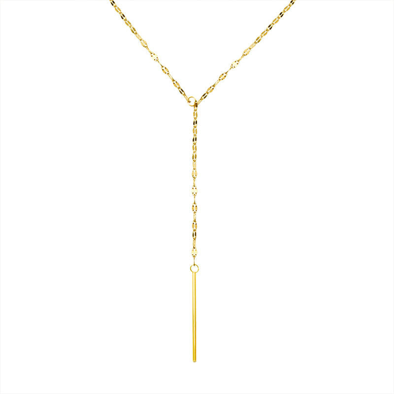 Collana minimalista a Y in acciaio titanio con finitura placcata per donna