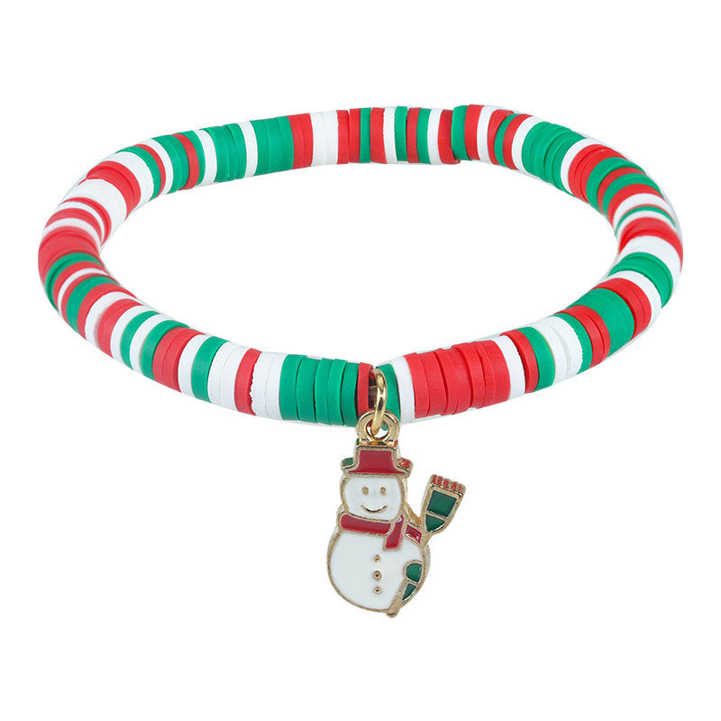 Christmas Letter Alloy Charm Bar Bracelet Unisex DIY Handmade