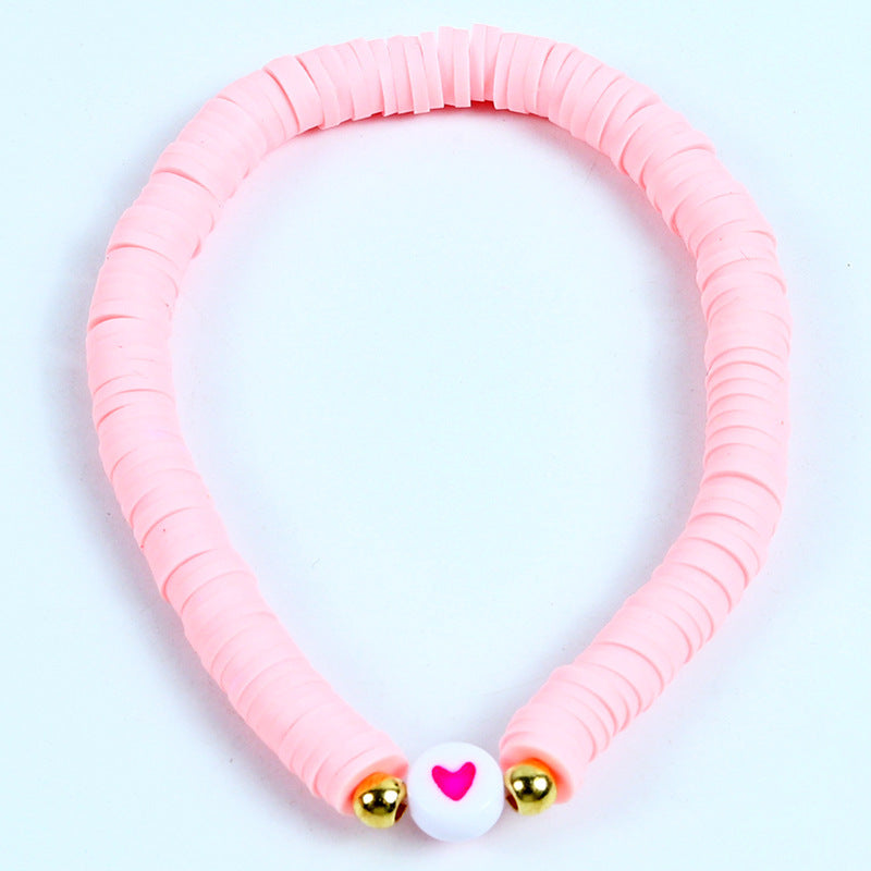 Bohemian Minimalist Heart Resin Bracelet Unisex Friendship Jewelry