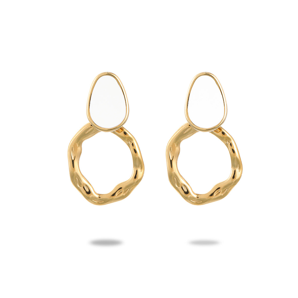 Pendientes de Acero Inoxidable de 18 quilates, Esmaltados, Geométricos, Irregulares, Estilo Vintage para Mujer