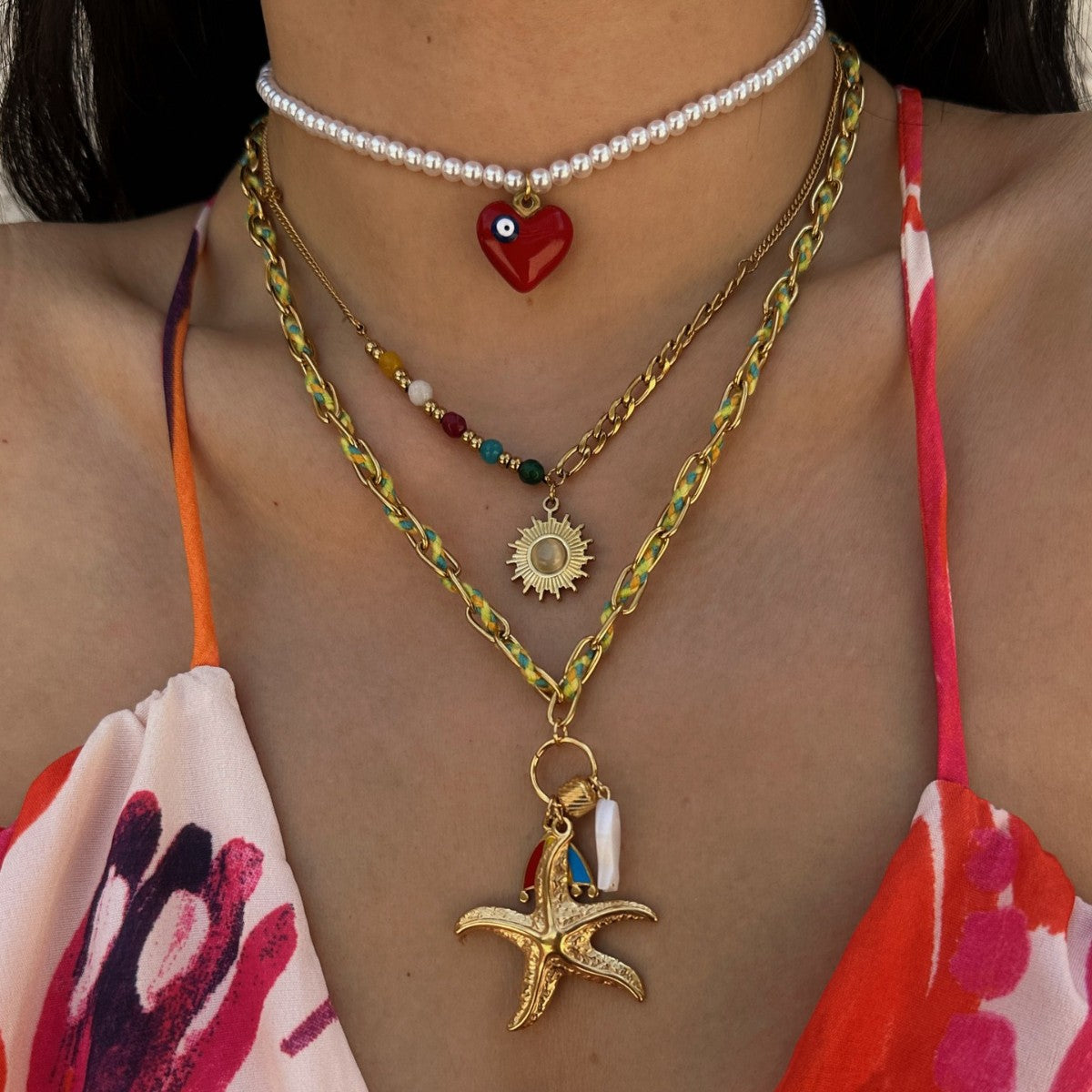 Casual Plated Stainless Steel Star Pendant Necklace for Women