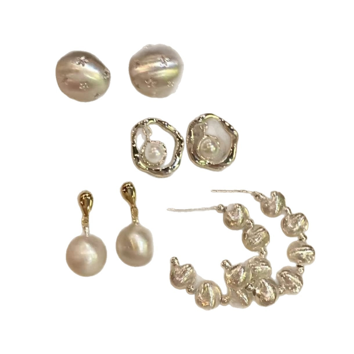 Pendientes de metal geométricos minimalistas con incrustaciones de diamantes de imitación y acabado cepillado para mujer
