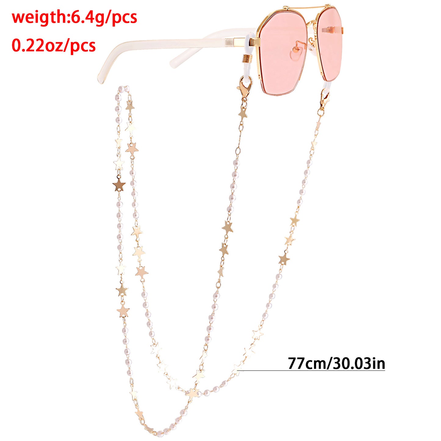 Star Round Heart Pearl Alloy Mask Chain and Eyeglass Holder