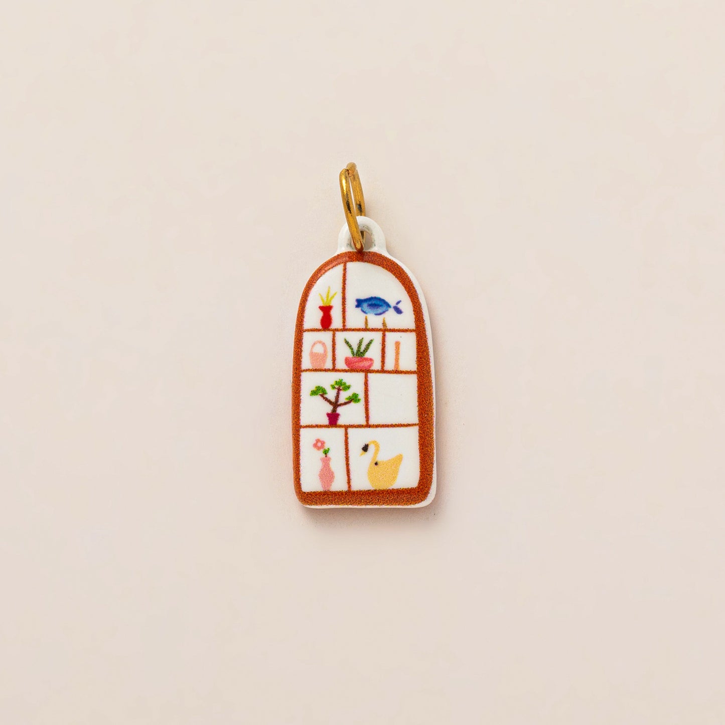 Vintage Cartoon 18K Gold Plated Drip Oil Stainless Steel Charm Bar for Women