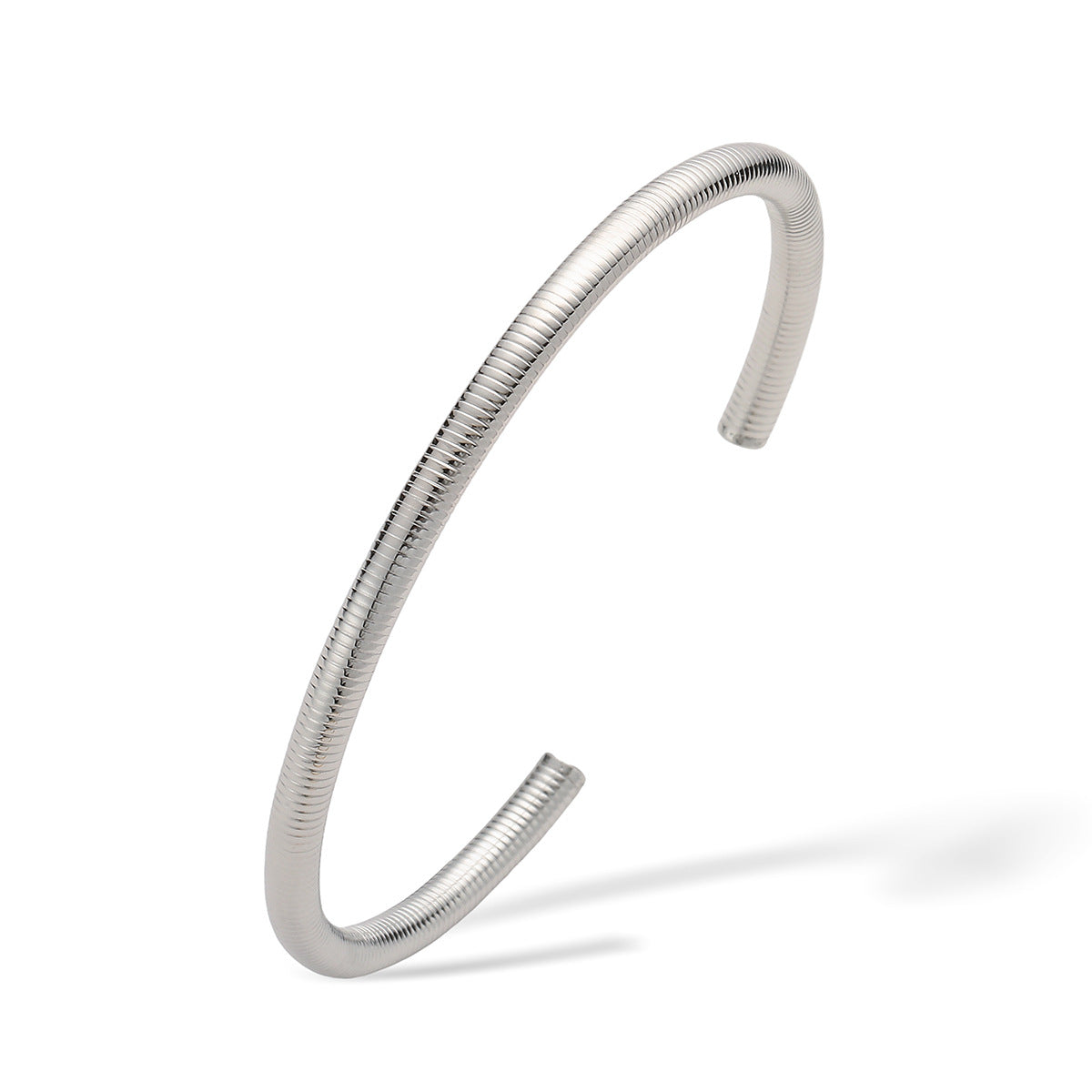 Bracciale Minimalista Vintage in Acciaio Inossidabile da Donna con Placcatura in Oro 18K, Forma Irregolare, Stile a Polsino Regolabile