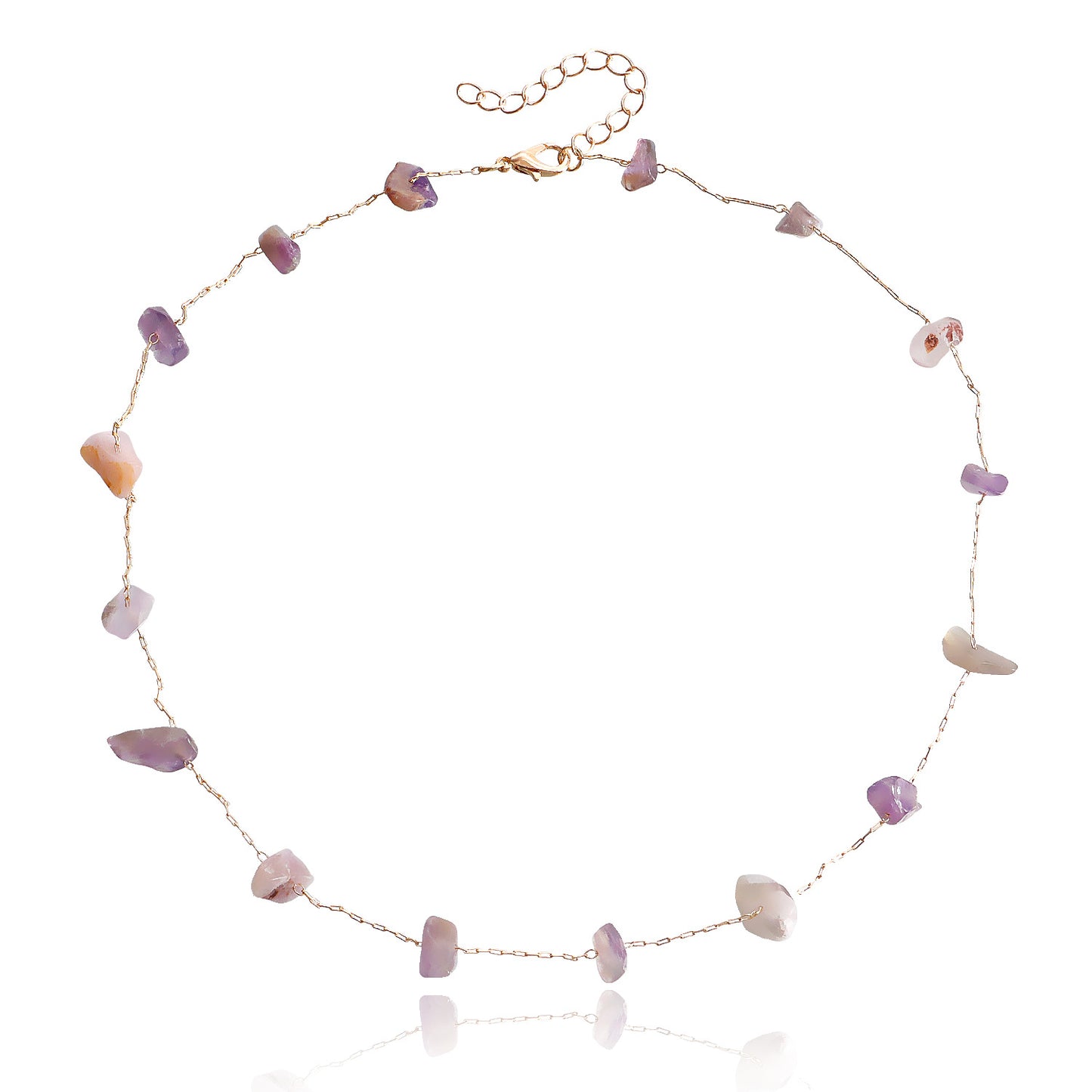 Geometric Shape Alloy Pendant Necklace for Women with Plated Finish Adjustable Clavicle Chain