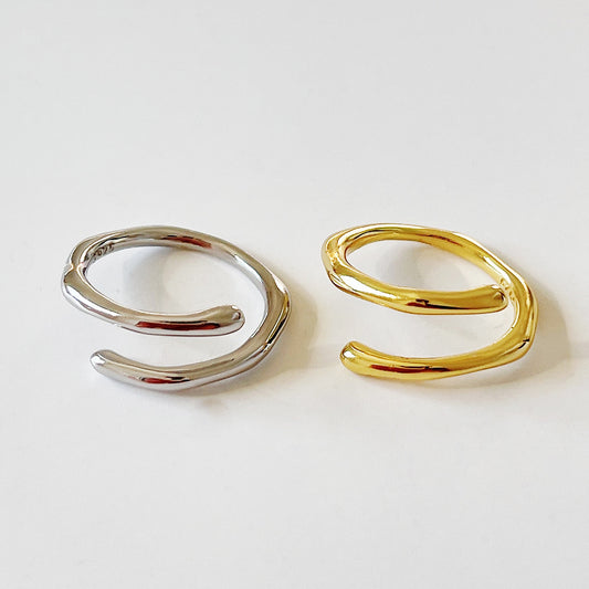 Anello geometrico minimalista punk "Sweet" in argento sterling 925 per coppie