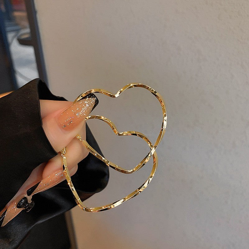 Eleganti orecchini a cerchio geometrici da donna in lega di zinco con finitura galvanica
