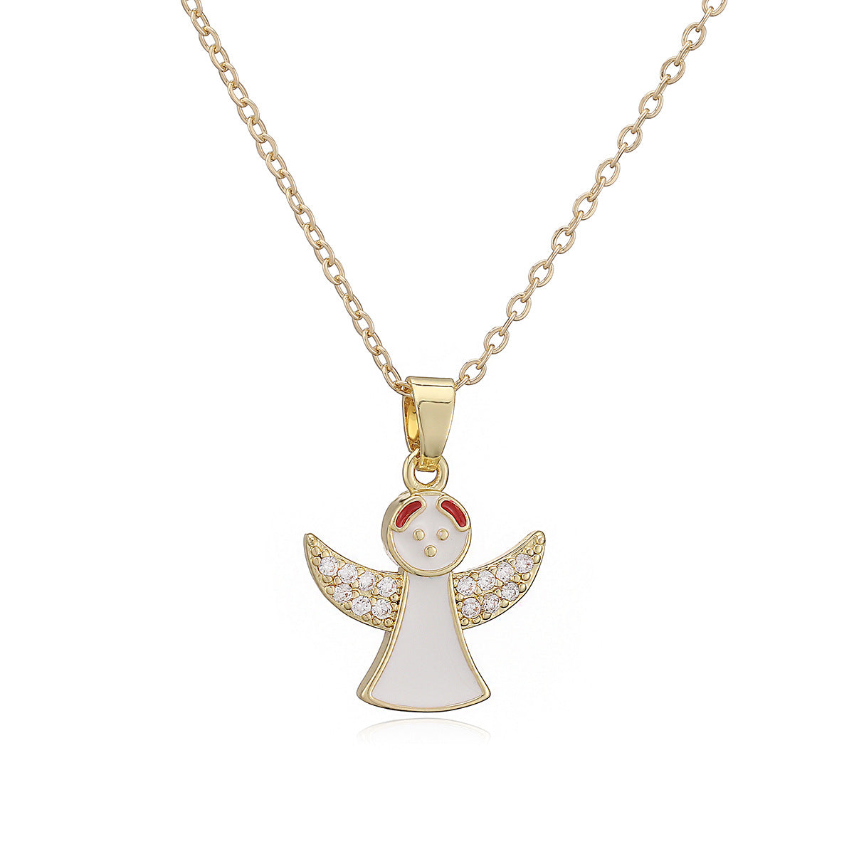 Minimalist Gold Plated Brass Drip Oil Geometric Pendant Necklace for Women