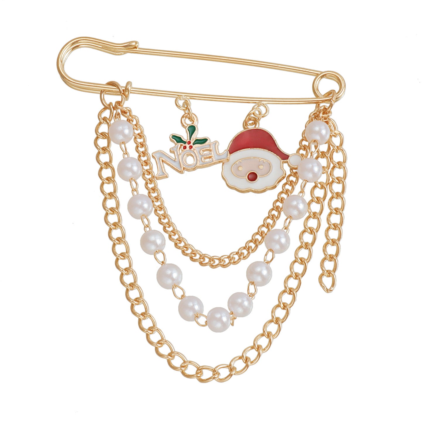 Original Design Geometric and Cartoon Pin Brooch in Alloy with Plating Finish for Women Holiday Christmas Hat and Letter Theme Accessory