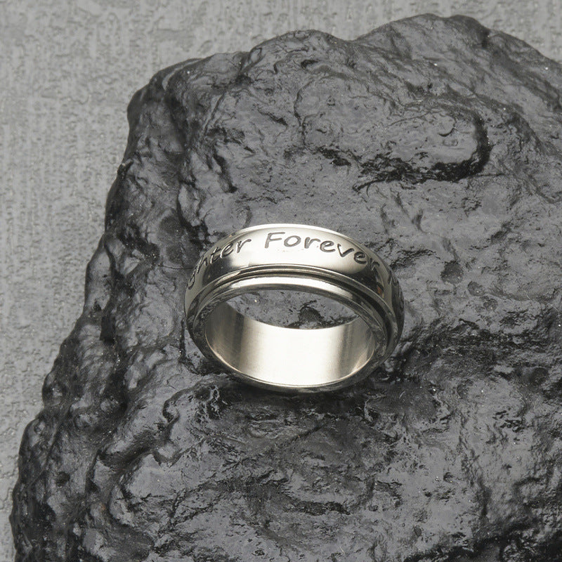 Sweet and Edgy Stainless Steel Mother Daughter Ring with Plated Finish