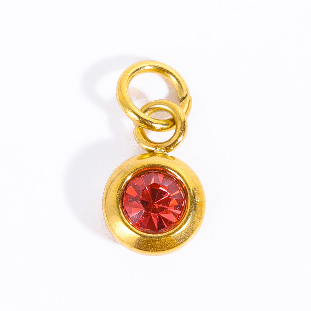 Vintage French Rose Flower Pendant Necklace 18K Gold Plated Titanium Steel Double Layer Beaded Chain