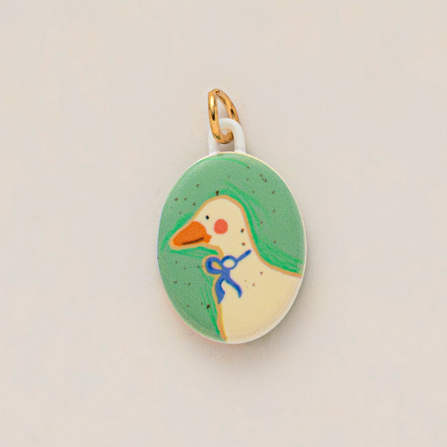 Vintage Artistic Hand-Painted Floral Animal Geometric Cartoon Brass Pendant Necklace