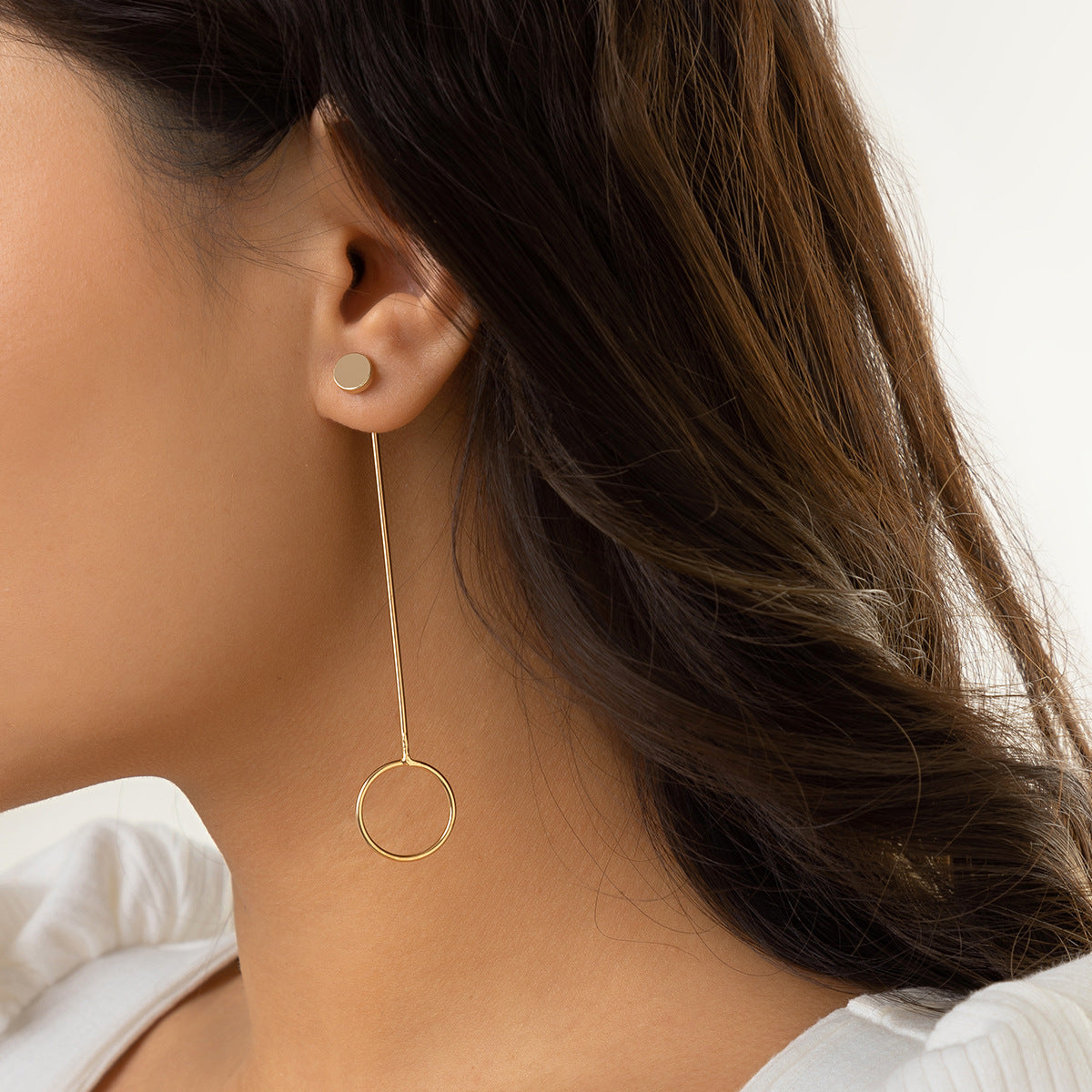 Minimalist Hip-hop Geometric Alloy Plated Earrings for Women