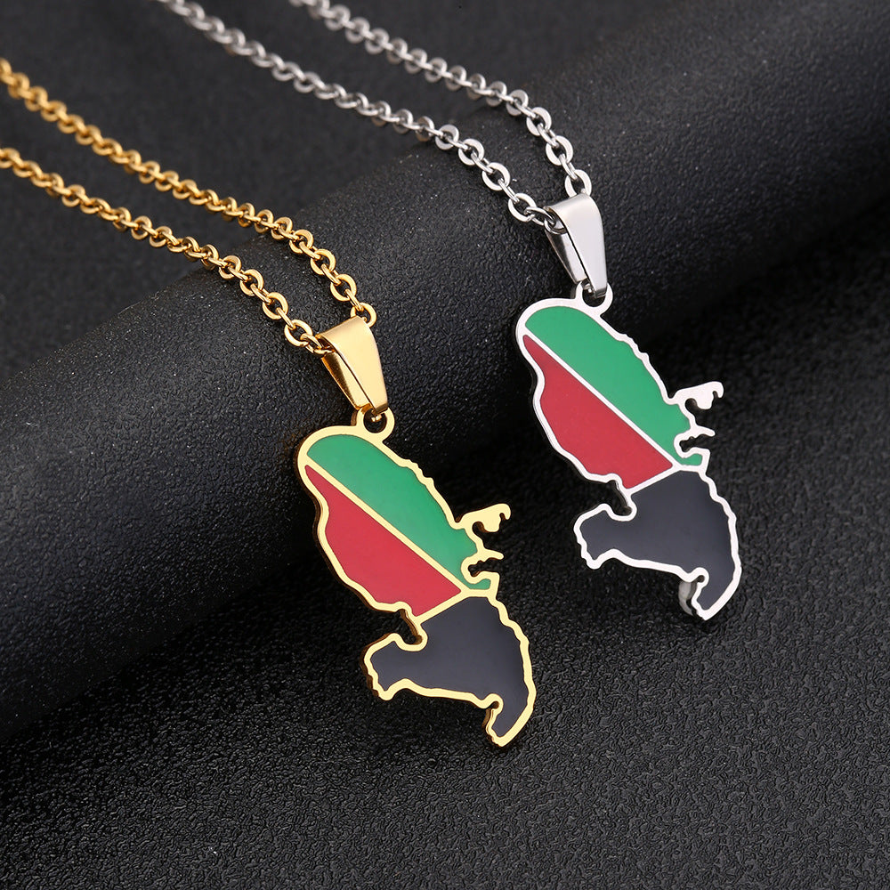 Collar con Colgante Geométrico Minimalista de Acero Inoxidable con Acabado Chapado para Mujer, Cadena de Capas a la Moda