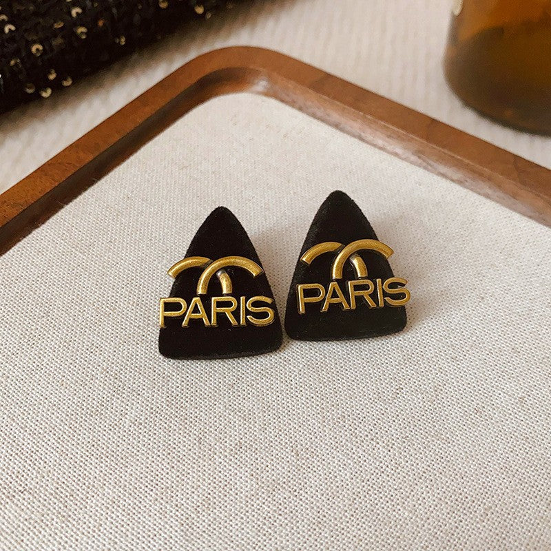 Chic French Vintage Floral and Geometric Earrings with Pearl Inlay in 925 Sterling Silver for Women
