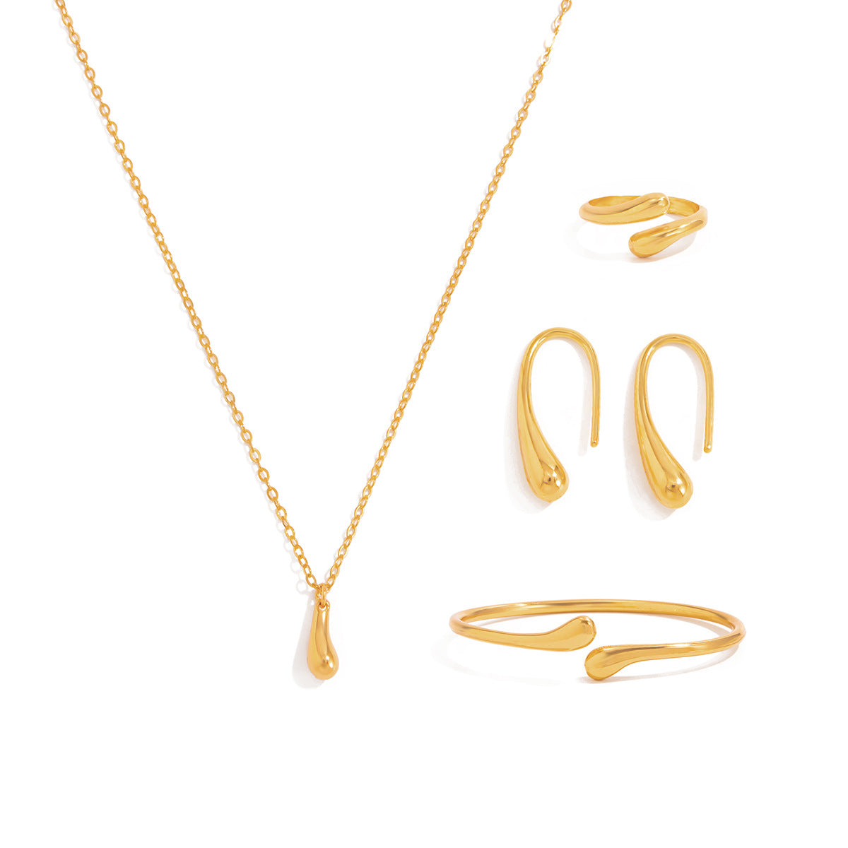 Luxury Elegant Teardrop Alloy Plated Pendant Necklace for Women