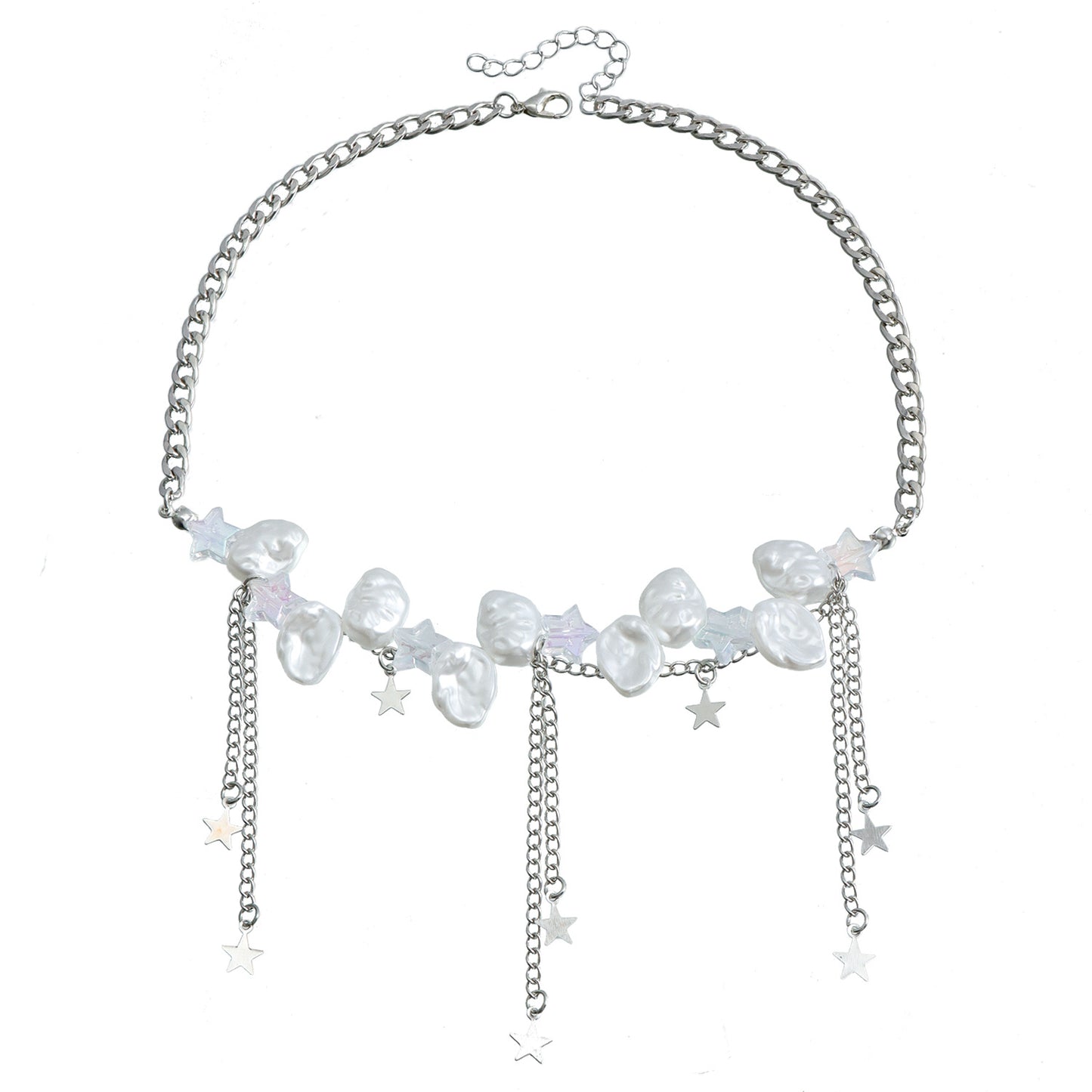Minimalist Cross Star Pendant Necklace with Rhinestone Inlay and Gold Plated Alloy on Delicate Clavicle Chain for Women
