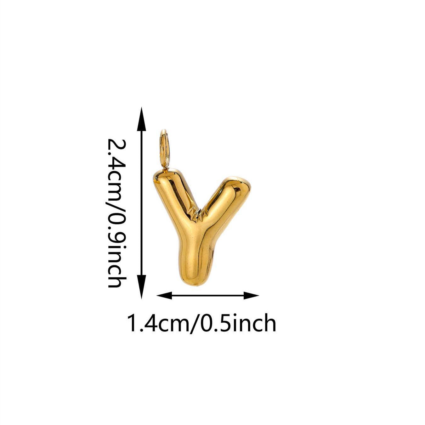Elegant Plated Stainless Steel Letter Bag Charm