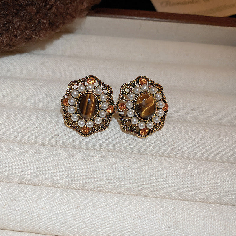 Orecchini a perno geometrici minimalisti in lega con placcatura in rodio da donna, gioielli per orecchie artistici di ispirazione vintage con perni in argento sterling 925