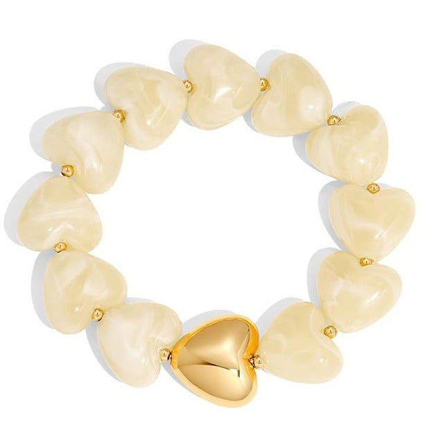 Bohemian Heart Acrylic Resin Bracelet for Women