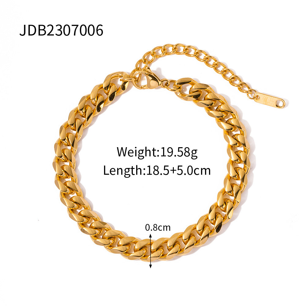 Collar con Colgante Geométrico Minimalista de Acero Inoxidable con Baño de Oro y Cadena de Serpiente para Mujer