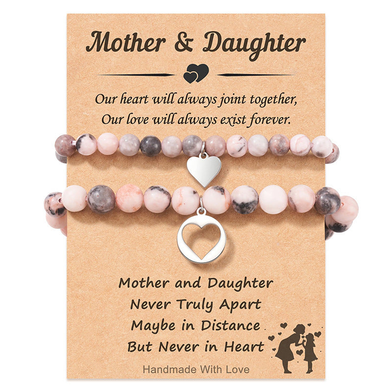 Sweet Zebra Print Butterfly Heart Charm Bracelet Set for Women and Men