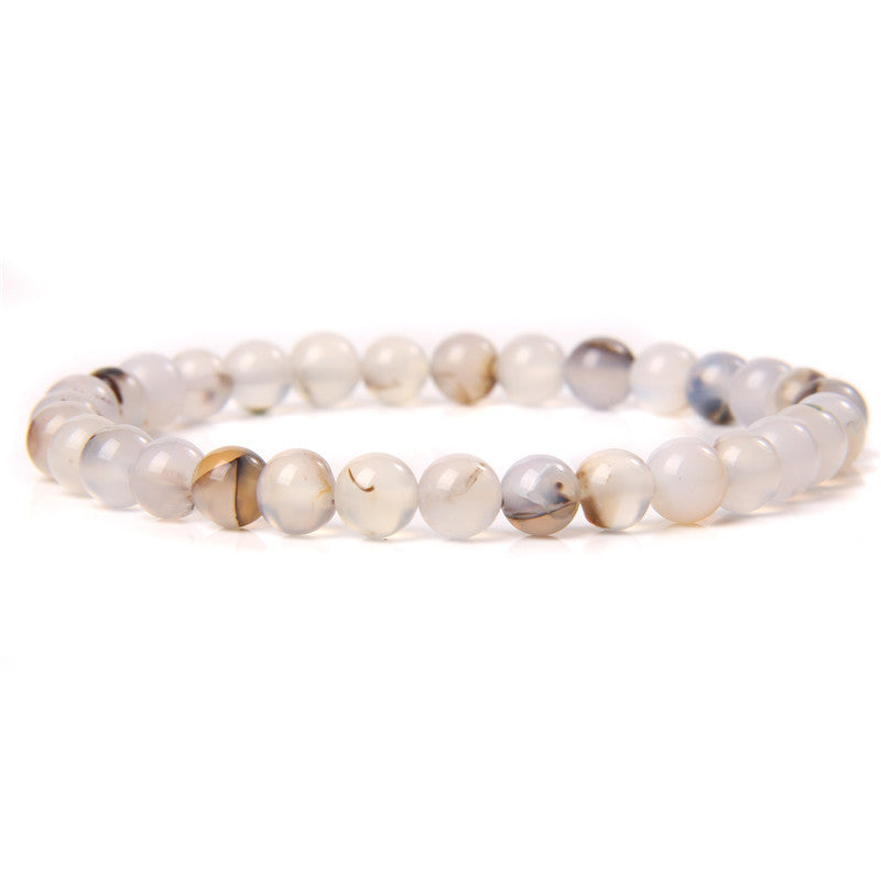 Sweet Natural Gemstone Round Beaded Stretch Bracelet Unisex