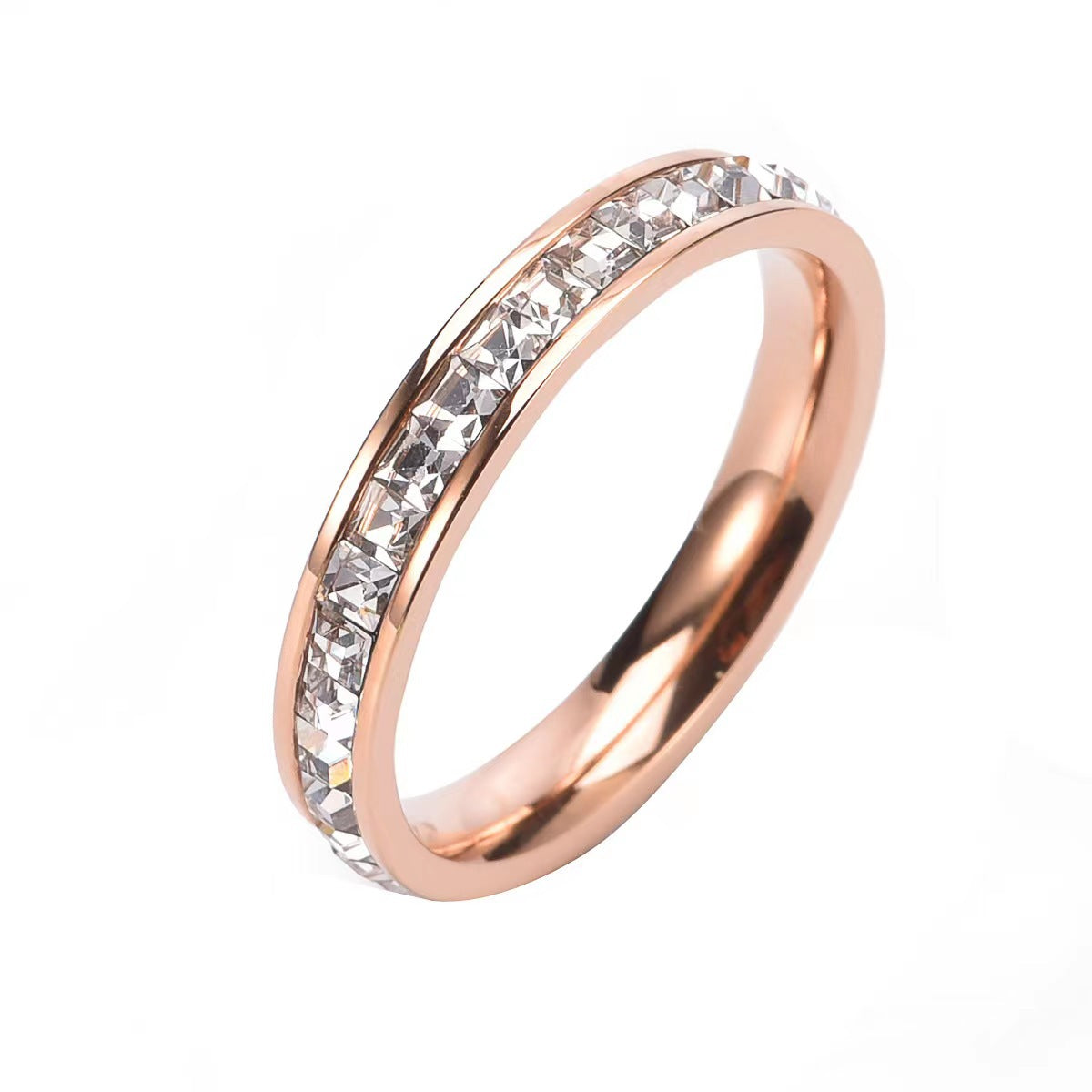 Anello "Cielo Stellato" Geometrico con Strass in Acciaio al Titanio per Uomo e Donna