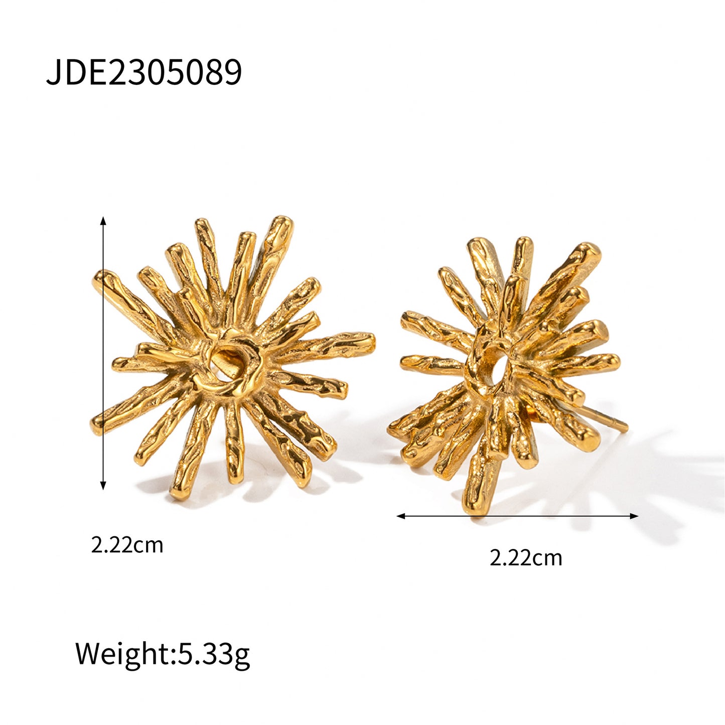 Geometric Star Stainless Steel Earrings with Turquoise and Cubic Zirconia Plated