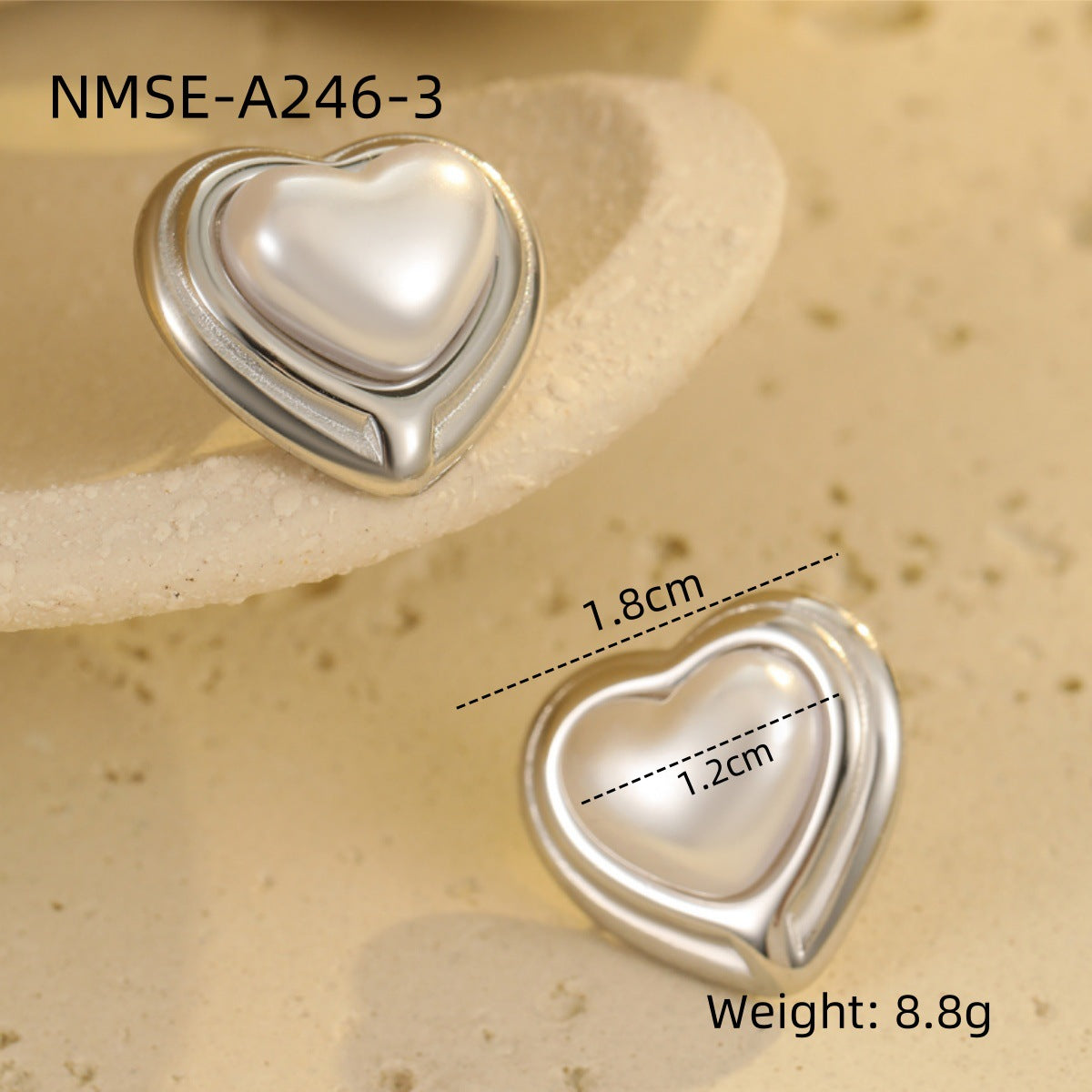 Fashion Minimalist Heart-Shaped Stainless Steel Earrings with 18K Gold Plating for Women