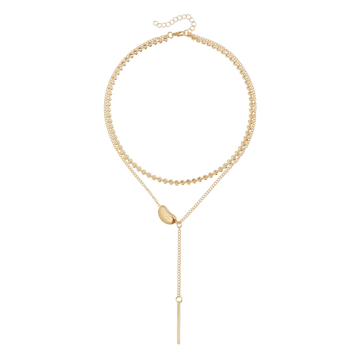 Vintage Geometric Heart Smile Letter Alloy Pendant Necklace for Women
