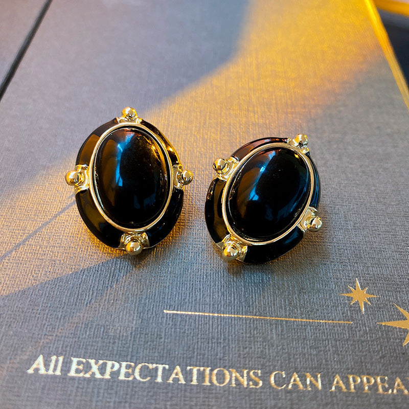 Vintage Geometric Earrings for Women with Copper Base and Electroplated Finish, Minimalist Retro Jewelry