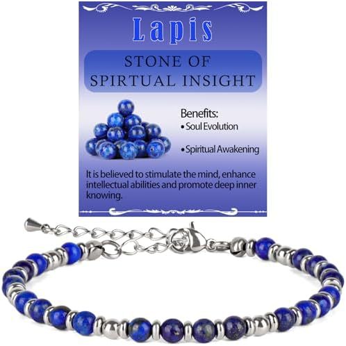 Sweet Geometric Gemstone Beaded Stainless Steel Adjustable Bracelet