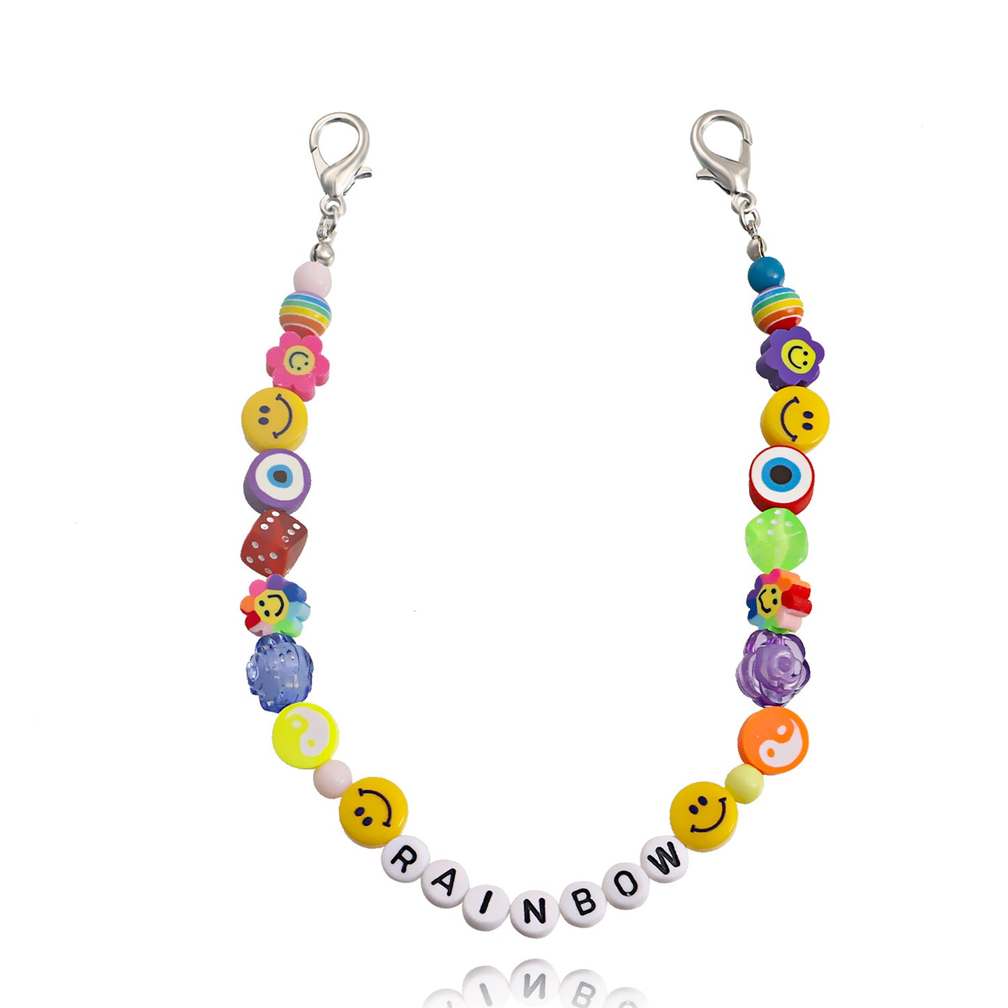 Geometric Letter Anklet for Women Made of Alloy with Smiley Face Design Summer Fashion Accessory
