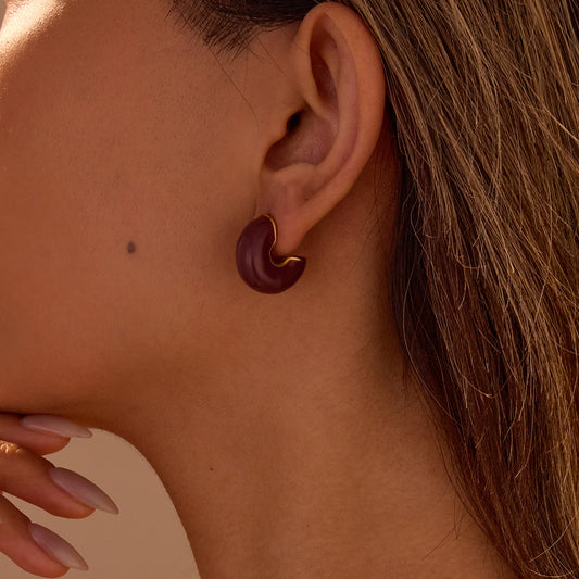 Minimalist U-Shaped Geometric Stainless Steel Earrings with Plating Finish for Women