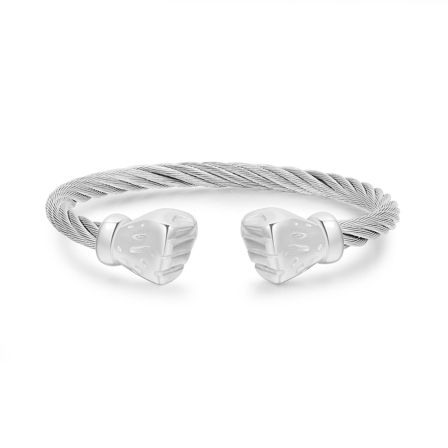 Hip-hop Punk Geometric Stainless Steel Boxer Open Cuff Bracelet