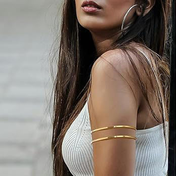 Minimalist Geometric Plated Iron Cuff Bracelet Adjustable Open Arm Ring for Women