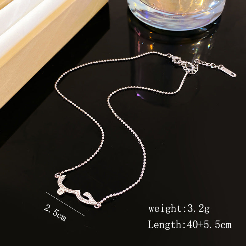 Sweet Streetwear Geometric Round Titanium Steel Plated Necklace with Cubic Zirconia for Unisex