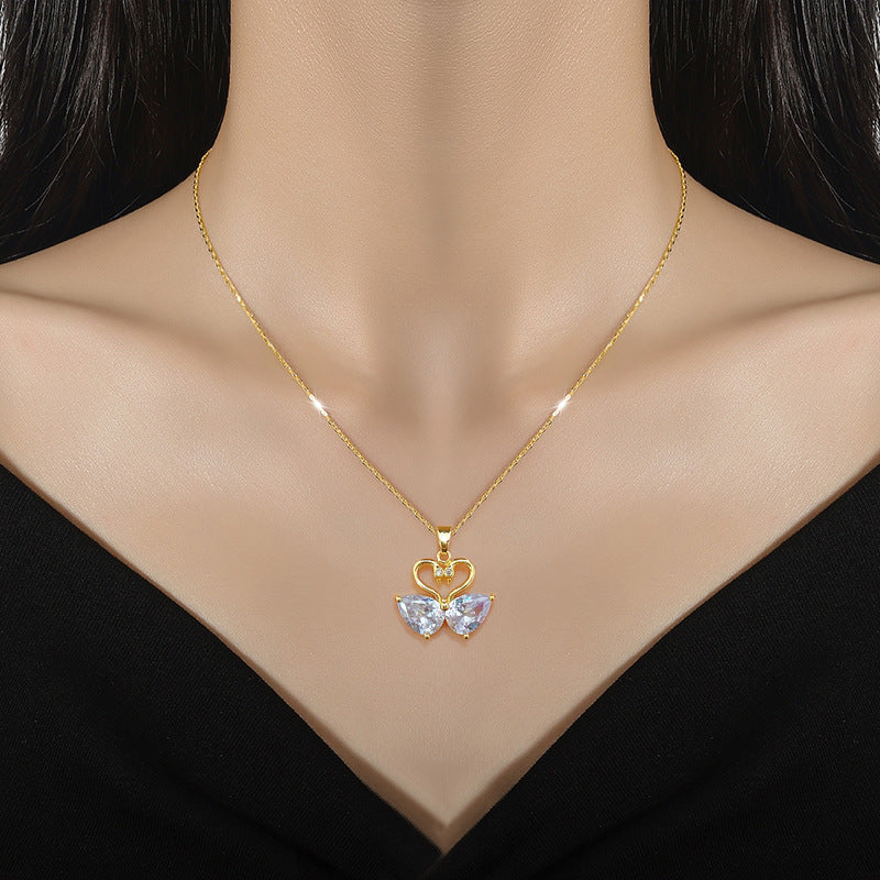Luxury Plated Titanium Steel Geometric Necklace and Earrings Set