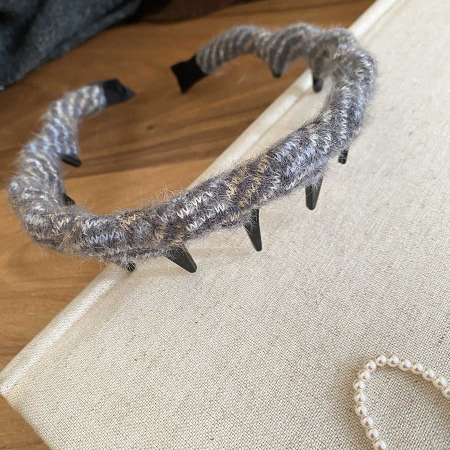 Diadema Ondulada Retro de Acrílico para Mujer con Forma Ovalada y Diseño Geométrico, Accesorio para el Cabello Hecho a Mano y a la Moda