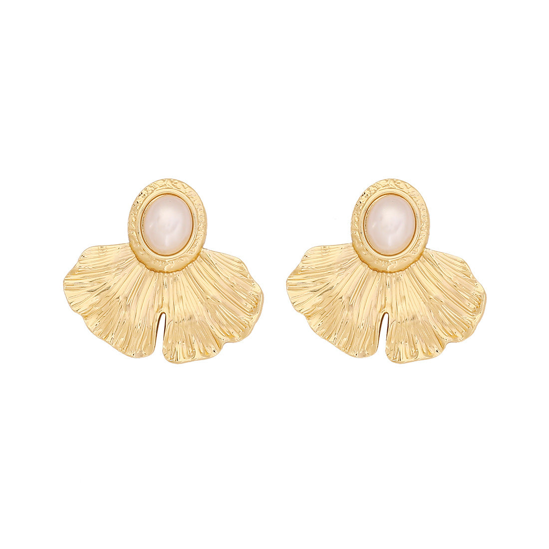 Orecchini a perno in acciaio inossidabile con design a cuore e floreale stile OL alla moda