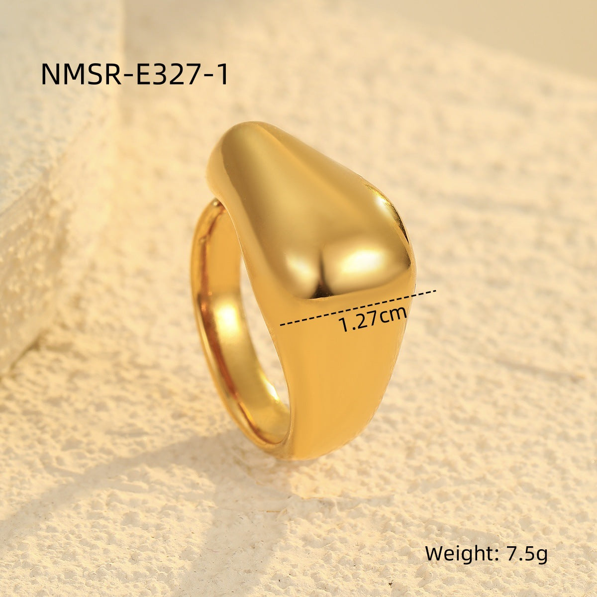 Anello Minimalista Geometrico da Donna in Acciaio Inossidabile con Finitura Galvanica, Design a Fascia Aperta Regolabile