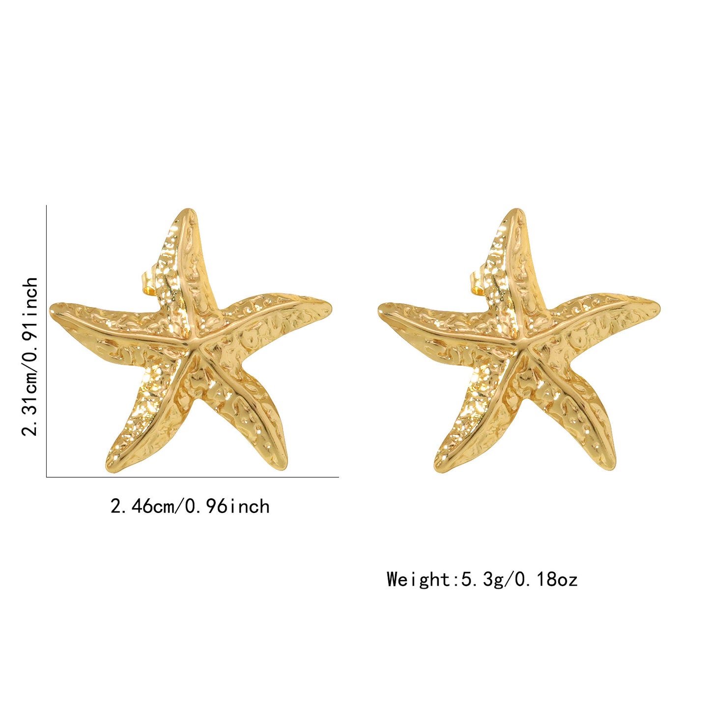 Orecchini da donna casual in acciaio inossidabile a forma geometrica di stella marina, conchiglia e granchio