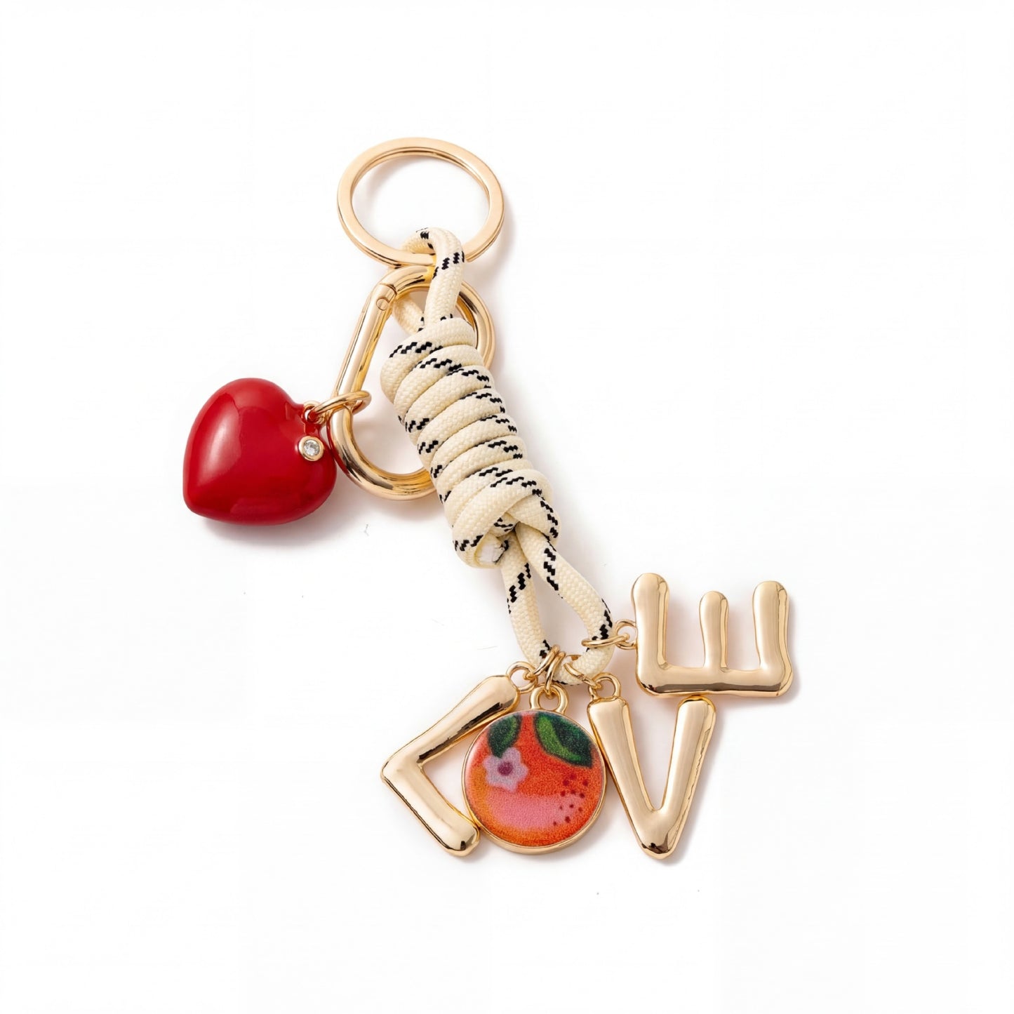 Elegant Gold Plated Zinc Alloy Strawberry Charm Bar for Bag Keychain Women