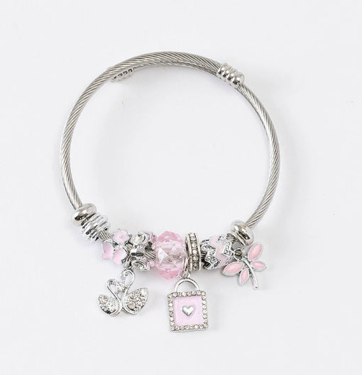 Sweet Cartoon Animal Alloy Plated Charm Bar Bracelet